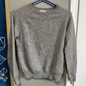 Cashmere Blend Gray Crew Neck Sweater